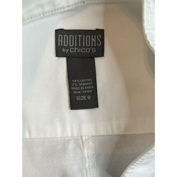 Additions‎ by Chicos Size 0 (Small Size 4) White Jacket Cotton Stretch - Picture 9 of 9